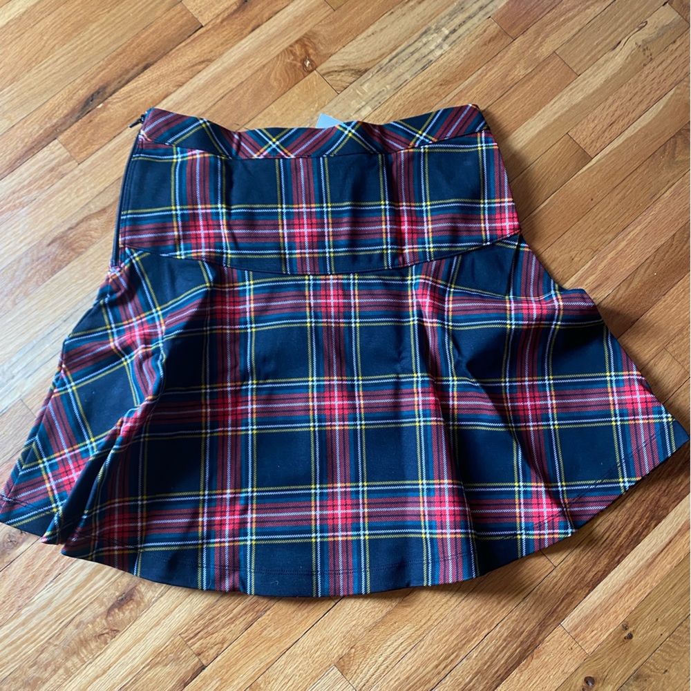 Plaid Mini Skirt in Red and Blue